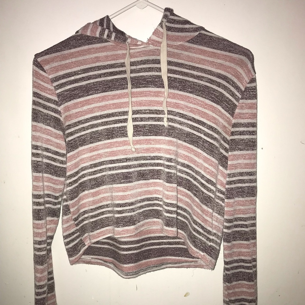 Rue 21 Pink & Purple Hooded Crop Top